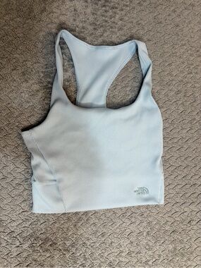 The North Face Pale Blue Ribbed Racerback Sports Bra